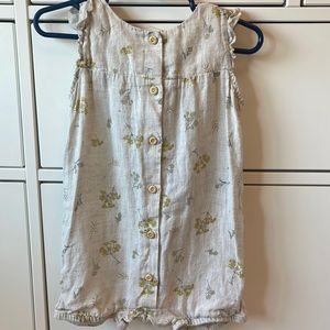 H&M yellow floral button up romper